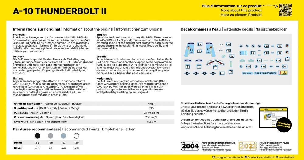 Zdjęcie A-10 Thunderbolt II Starter Kit 1:144 Heller 56912