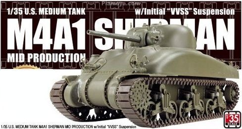 Zdjęcie M4A1 Sherman MID z wczesnym zawieszeniem VVSS 1:35 Asuka AS001