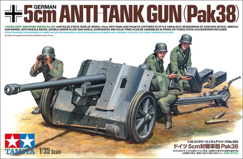 German 5 cm Pak38 anti-tank gun with crew 1:35 Tamiya 35392