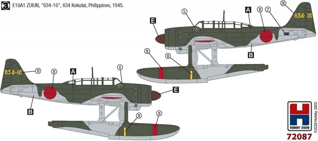 Zdjęcie Aichi E16A1 Zuiun Late 1:72 Hobby 2000 72087