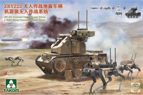 ZRY-222 Unmanned Combat Ground Vehicle with Robot Wolves 1:35 Takom 2223