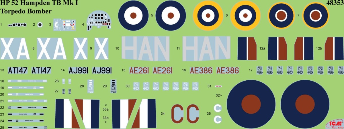 Zdjęcie HP.52 Hampden TB.Mk.I 1:48 ICM 48353