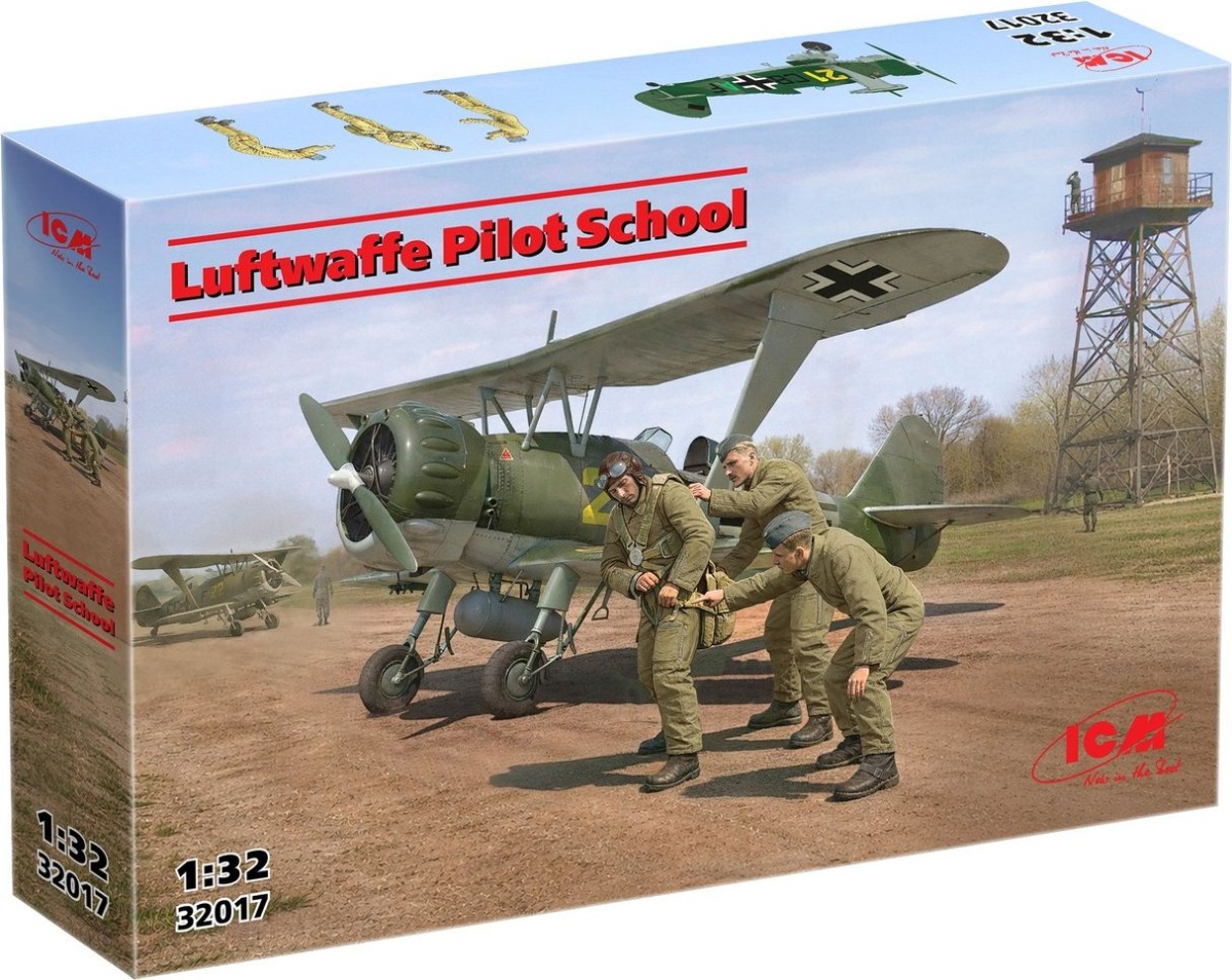 Zdjęcie Henschel Hs-123A (późny) z załogą Szkoła Pilotów Luftwaffe 1:32 ICM 32017