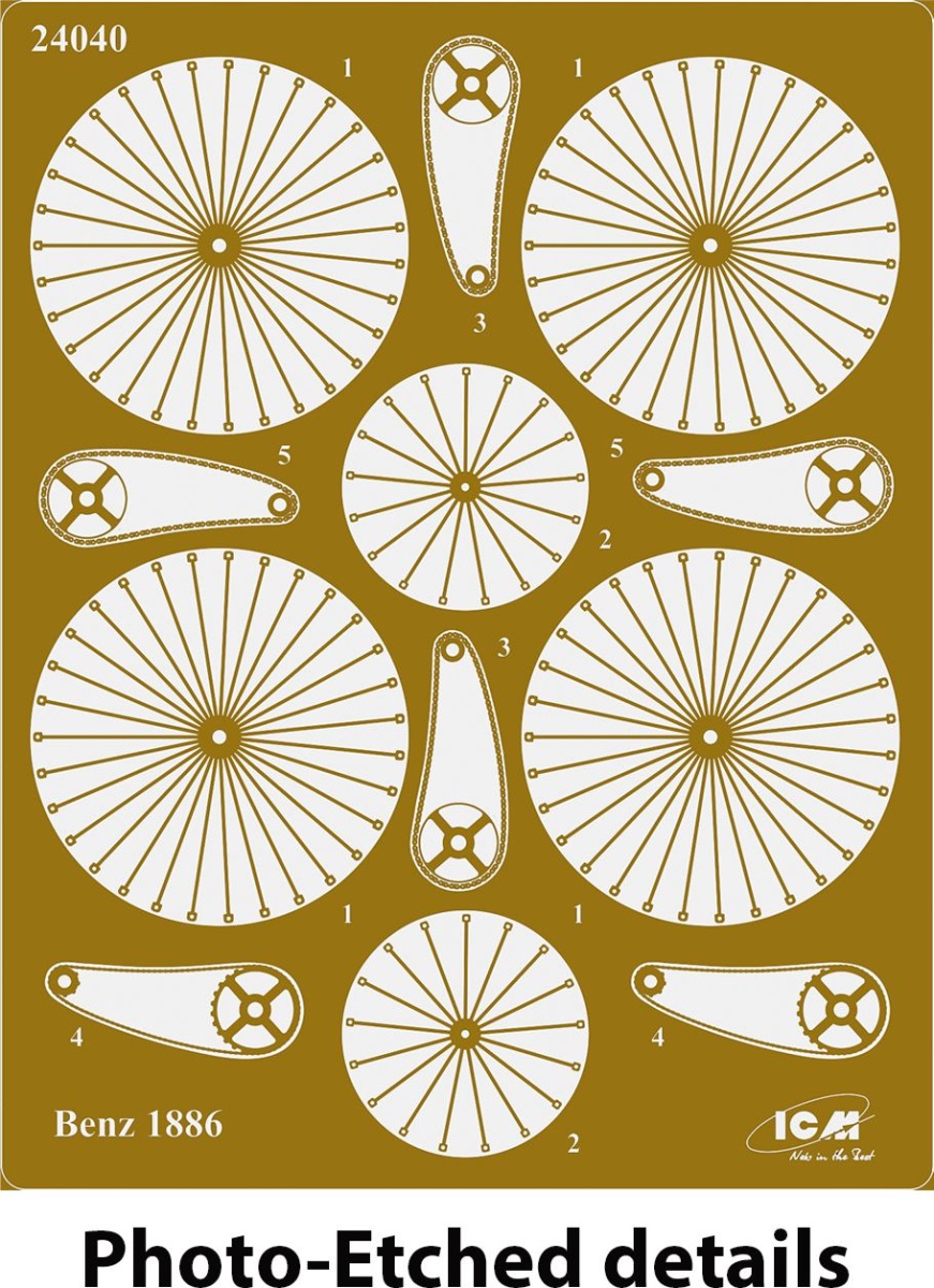 Zdjęcie Benz Patent-Motorwagen 1886 z panią Benz i synami 1:24 ICM 24041