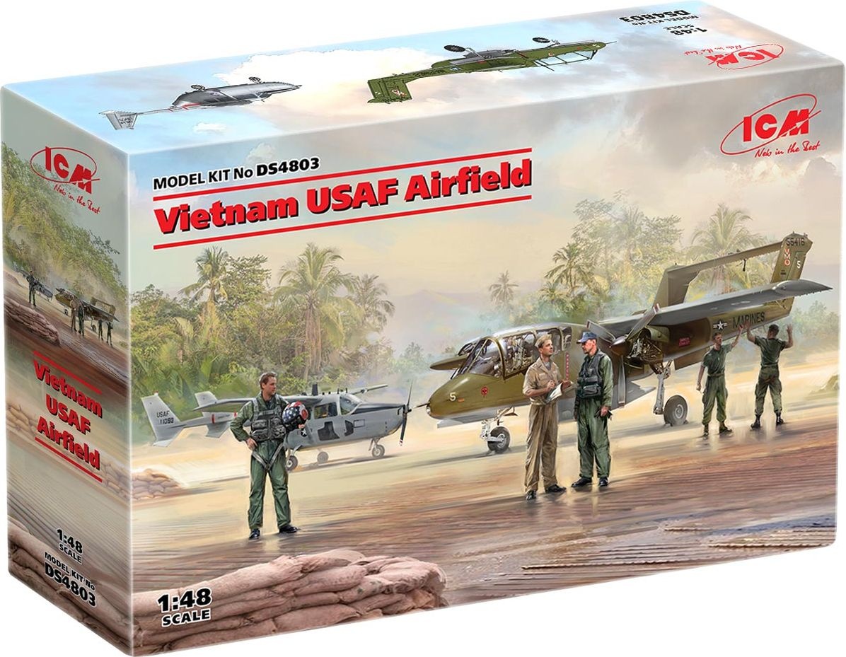 Zdjęcie Vietnam USAF Airfield (Cessna O-2A, OV-10A Bronco, US Pilots and Ground Personnel) 1:48 ICM DS4803