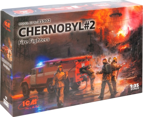 Chernobyl set 2 "Firefighters" (AC-40-137A fire truck, 4 figures and diorama) 1:35 ICM 35902