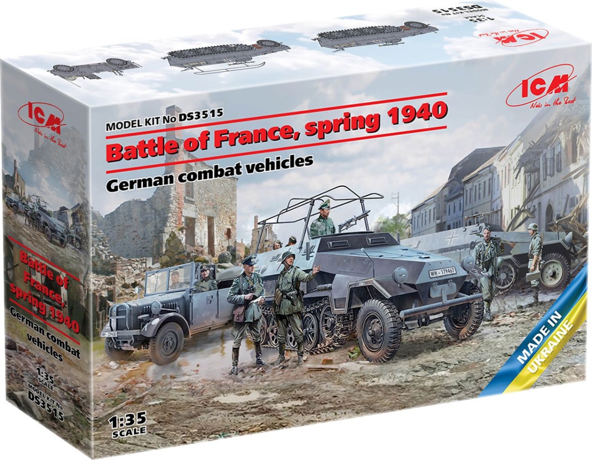Zdjęcie Bitwa o Francję, wiosna 1940 - Niemieckie pojazdy bojowe 1:35 ICM DS3515