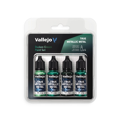 True Metallic Metal Dusken Green paint set 4x18ml Vallejo 77257