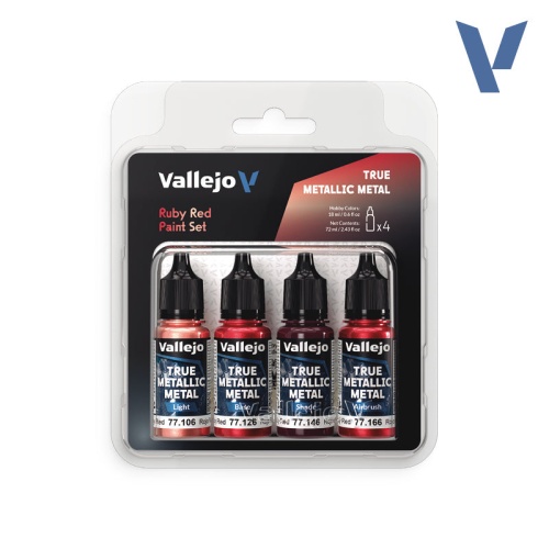 True Metallic Metal Ruby Red paint set 4x18ml Vallejo 77254