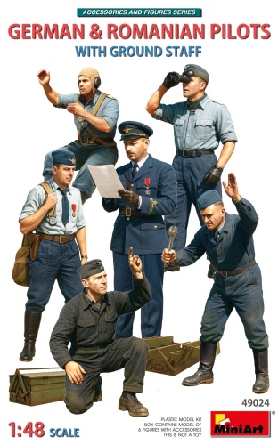 German and Romanian pilots with ground crew 1:48 MiniArt 49024