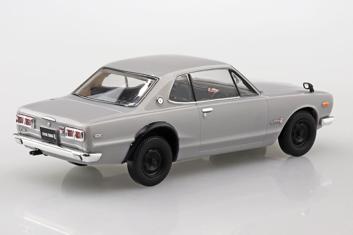 Zdjęcie dodatkowe produktu Nissan Skyline 2000 GT-R Silver SNAP KIT 1:32 Aoshima 058824