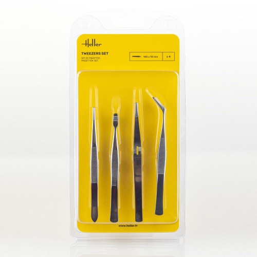Set of tweezers (4 pcs) Heller 99023