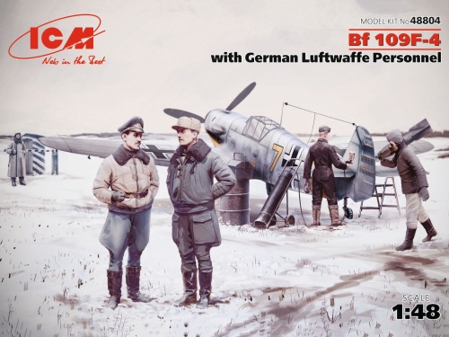 Messerschmitt Bf 109F-4 with German Luftwaffe personnel 1:48 ICM 48804