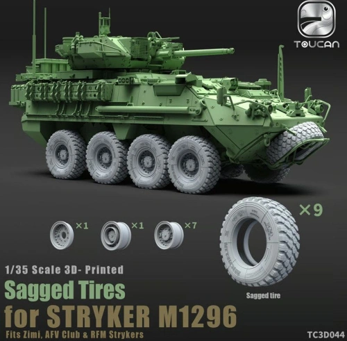 Stryker M1296 sagged tyres 1:35 Toucan TC3D044