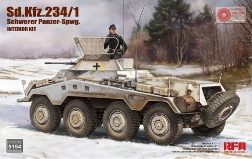 Sd.Kfz. 234/1 Schwerer Panzer-Spwg. with full interior 1:35 Rye Field Model 5154
