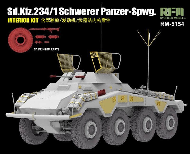 Zdjęcie Sd.Kfz. 234/1 Schwerer Panzer-Spwg. z pełnym wnętrzem 1:35 Rye Field Model 5154