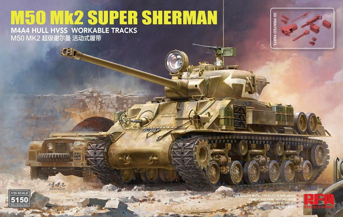 Zdjęcie M50 Mk2 Super Sherman (M4A4 Hull HVSS) Standard Version 1:35 Rye Field Model 5150