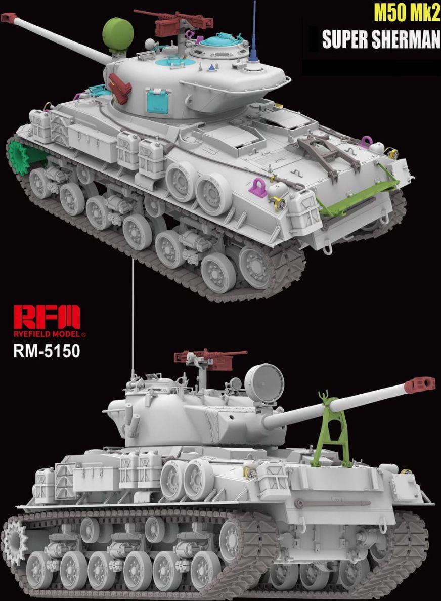 Zdjęcie M50 Mk2 Super Sherman (M4A4 Hull HVSS) Standard Version 1:35 Rye Field Model 5150