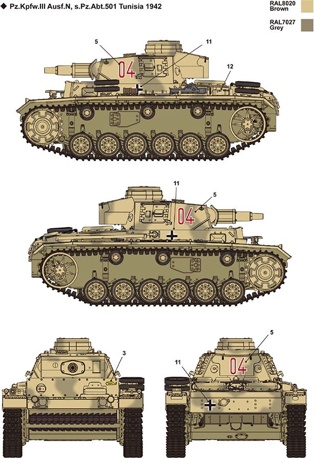 Zdjęcie German Panzer III Ausf. N "Afrika Korps" 1:35 Academy 13567