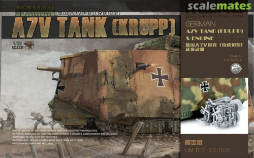 German A7V Tank (Krupp) and Engine Limited Edition 1:35 Meng TS017S