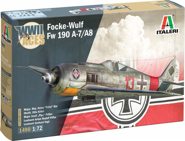 Zdjęcie Focke-Wulf Fw 190 A-7/A-8 WWII Aces 1:72 Italeri 1490