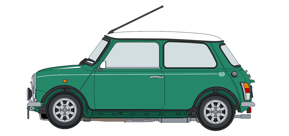 Zdjęcie Mini Cooper Heritage Collection "Almond Green" (1997) 1:24 Hasegawa 20789
