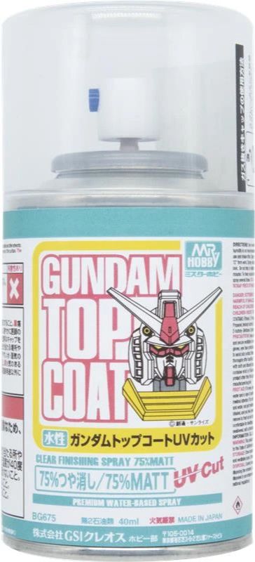 Zdjęcie Mr.Hobby BG675 Gundam Top Coat Clear Finishing Spray 75% matowy farba 40ml