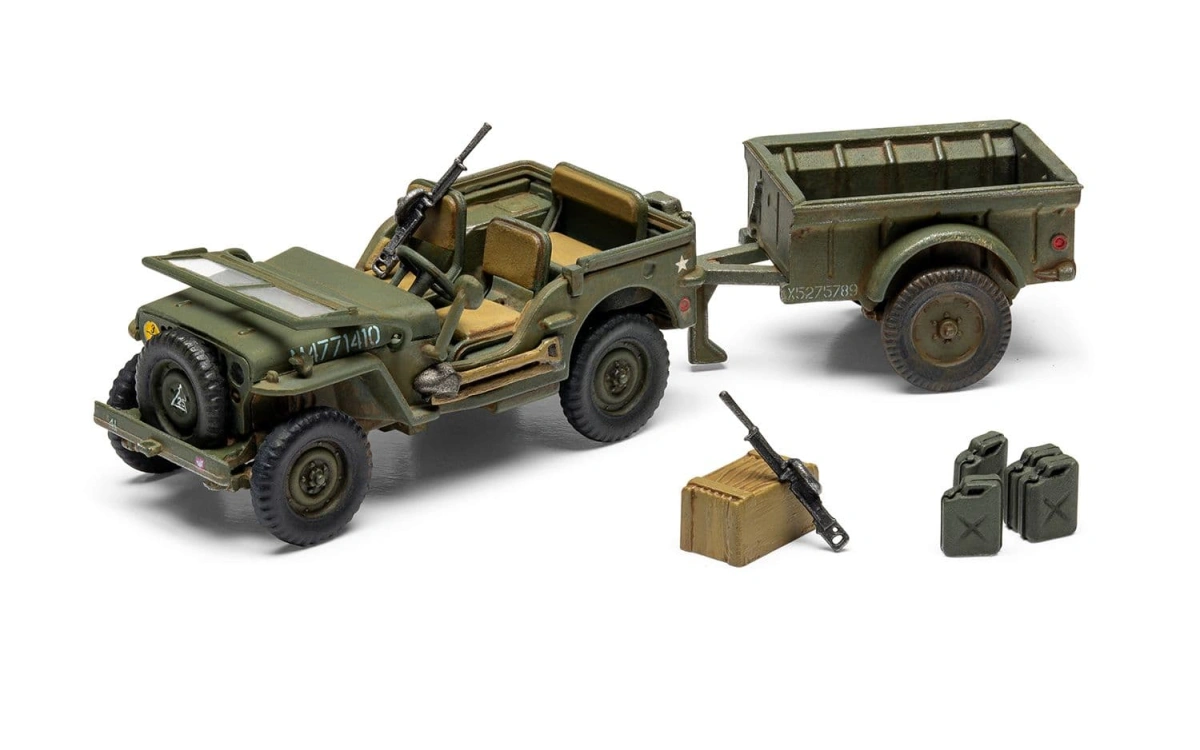 Zdjęcie Willys Jeep, przyczepa i haubica 75 mm 1:72 Airfix 02339