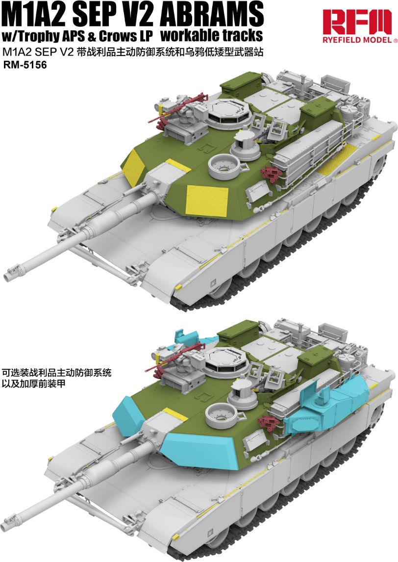Zdjęcie M1A2 SEP v2 Abrams z Trophy APS i CROWS LP 1:35 Rye Field Model 5156