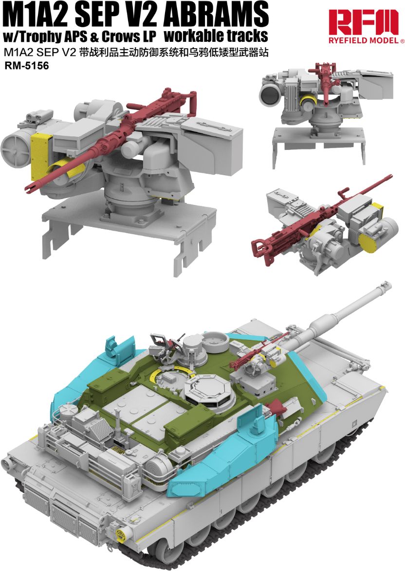 Zdjęcie M1A2 SEP v2 Abrams z Trophy APS i CROWS LP 1:35 Rye Field Model 5156
