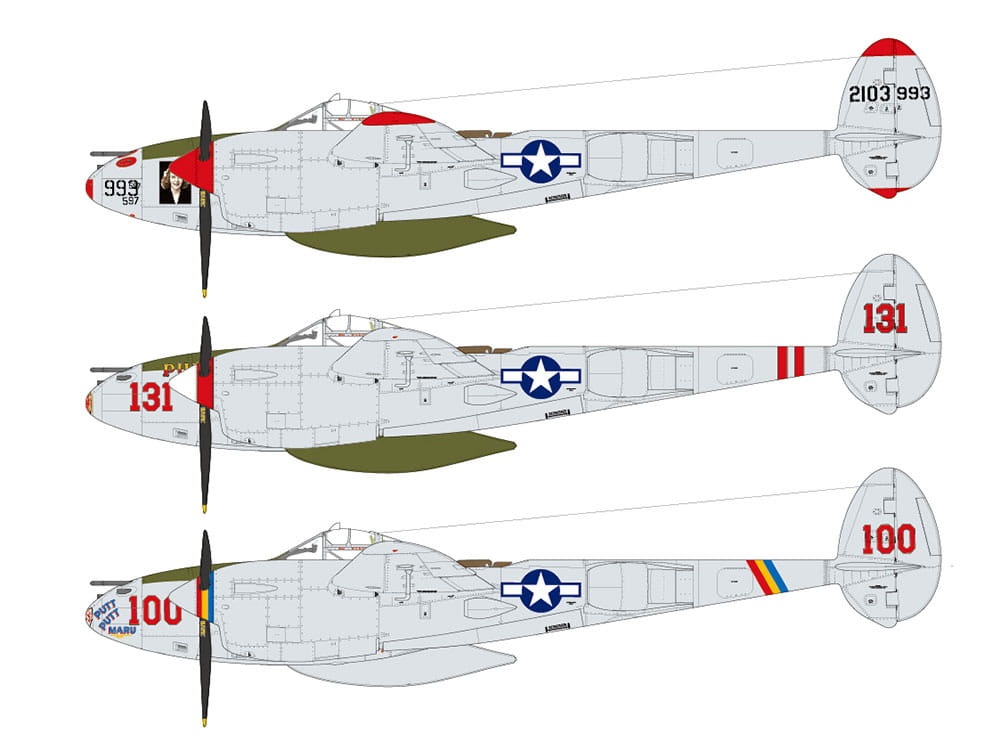 Zdjęcie dodatkowe produktu Lockheed P-38J Lightning 1:48 Tamiya 61123