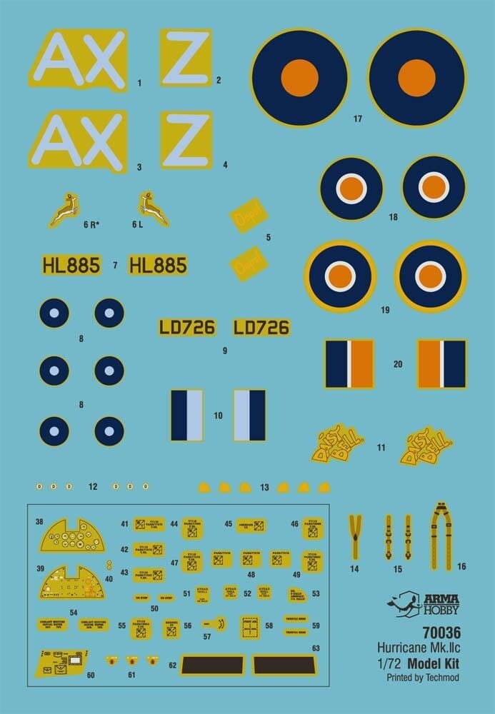 Zdjęcie dodatkowe produktu Hurricane Mk IIc trop Model Kit 1:72 Arma Hobby 70037