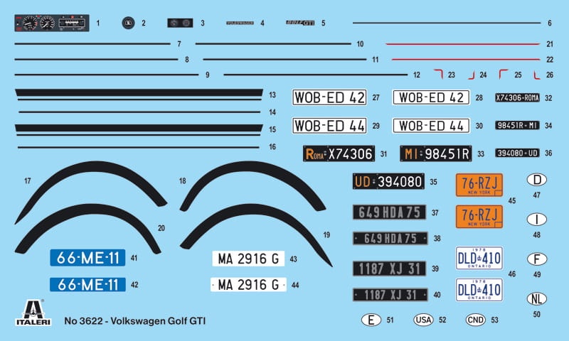 Zdjęcie dodatkowe produktu Volkswagen Golf GTI (First Series - 1976/78) 1:24 Italeri 3622