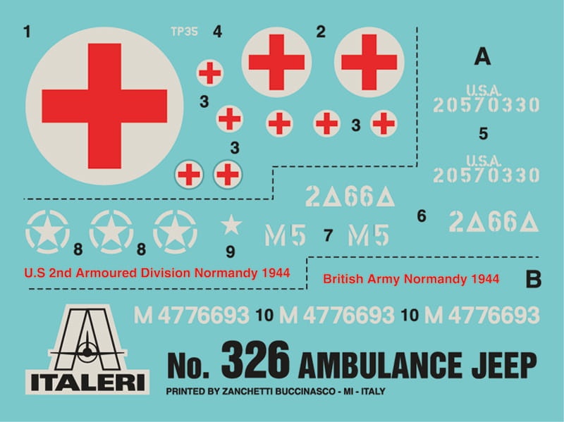 Zdjęcie dodatkowe produktu Jeep Ambulance 4x4 1/4 ton. 1:35 Italeri 326