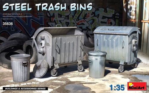 Steel Trash Bins 1:35 MiniArt 35636