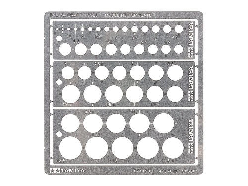 Modeling Template (1mm-12.5mm circles) Tamiya 74150 Modeling Template