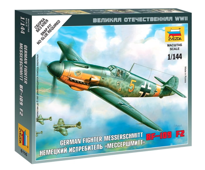 Zdjęcie główne produktu Messershmitt BF-109 F2 1:144 Zvezda 6116