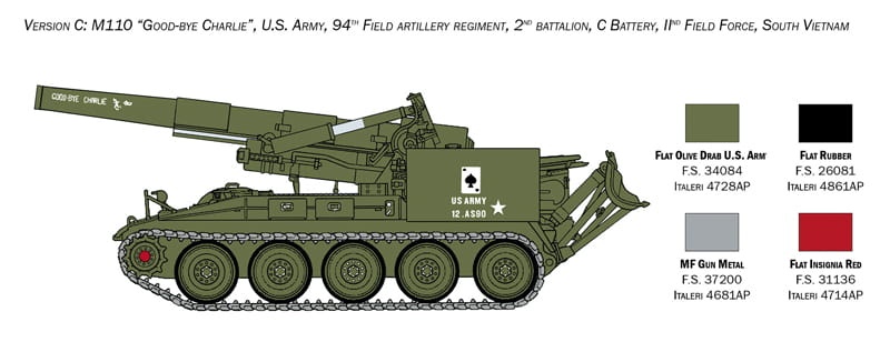Zdjęcie dodatkowe produktu M110 (Self Propelled Howitzer) 1:35 Italeri 6574