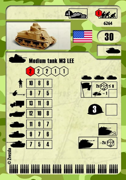 Zdjęcie dodatkowe produktu M3 Lee US Medium Tank 1:100 Zvezda 6264