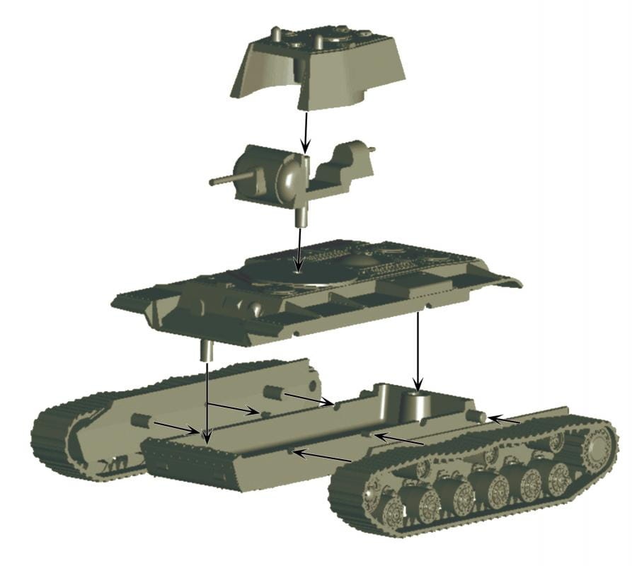 Zdjęcie dodatkowe produktu Soviet Heavy Tank mod.1941 With F-32 GUN 1:100 Zvezda 6190