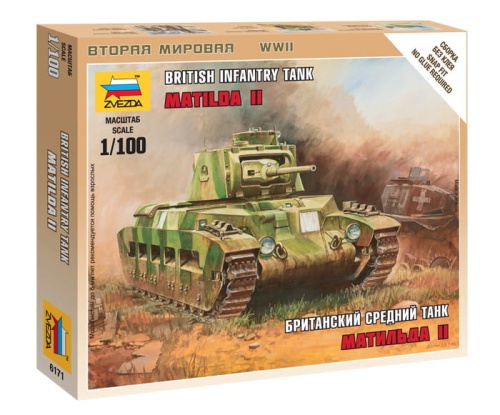 Matilda MK-II British Tank 1:100 Zvezda 6171