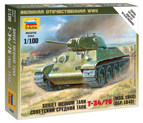 T-34/76 (mod.1940) Soviet Medium Tank 1:100 Zvezda 6101