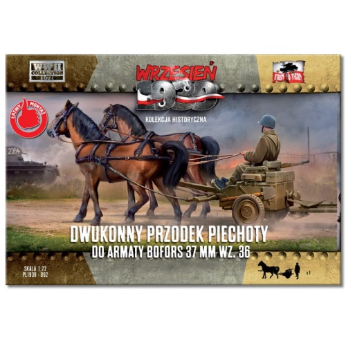Two-horse infantry front for Bofors 37mm First To Fight PL092 cannon