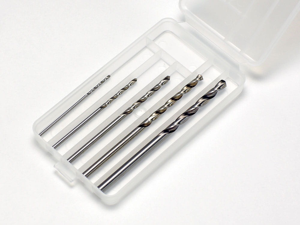 Zdjęcie dodatkowe produktu Zestaw wierteł (1, 1,5, 2, 2,5, 3mm) Tamiya 74049 Basic Drill Set