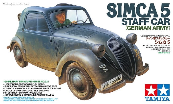 Zdjęcie główne produktu Simca 5 (German Army) 1:35 Tamiya 35321