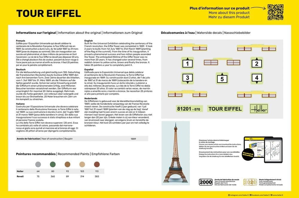 Zdjęcie dodatkowe produktu Wieża Eiffla (Tour Eiffel) 1:650 Heller 81201