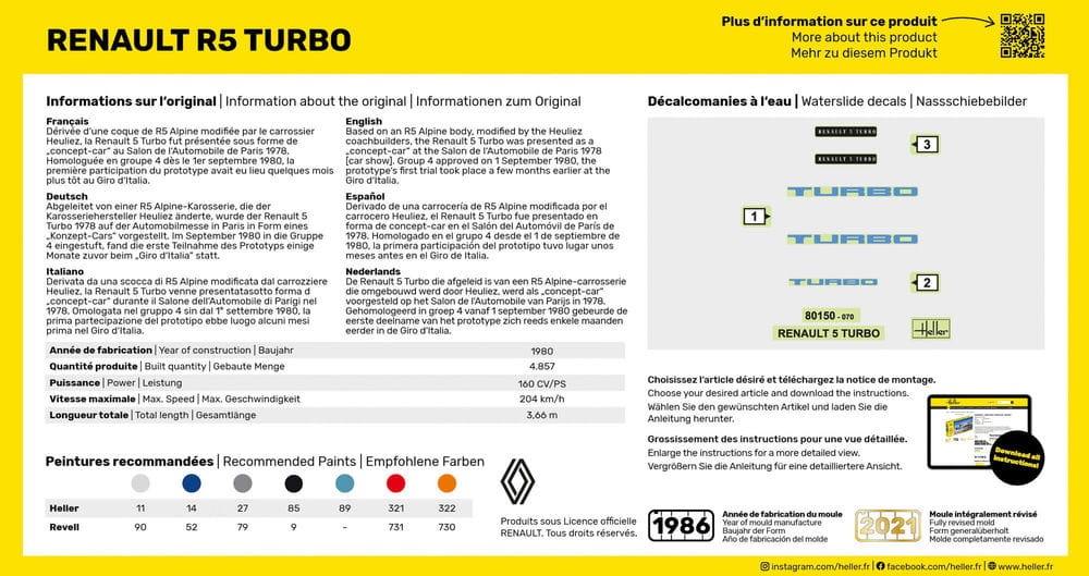 Zdjęcie dodatkowe produktu Renault R5 Turbo 1:43 Heller 80150