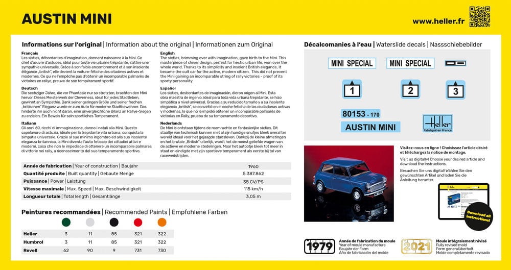 Zdjęcie dodatkowe produktu Mini (Austin Mini) 1:43 Heller 80153